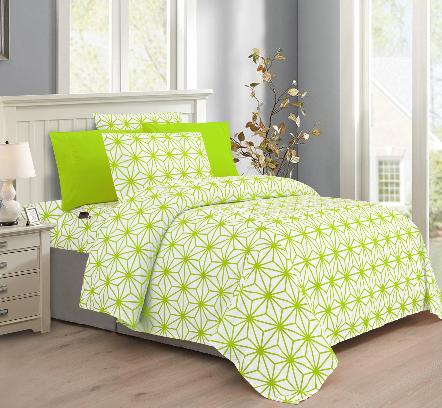 Elegant Comfort 6-Piece Cube Bed Sheet Set - Geometric Pattern - Soft as a Hotel Premium Quality
