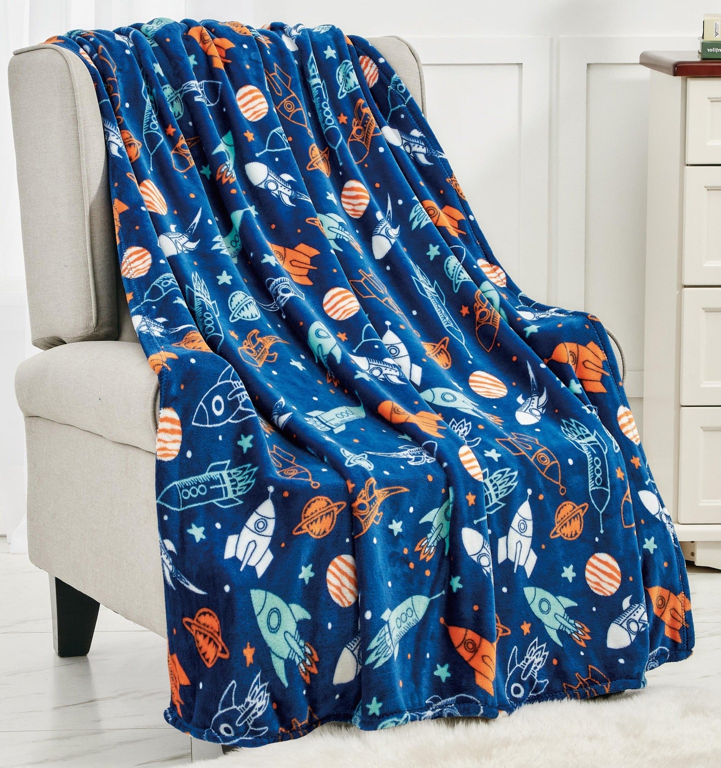 Elegant Comfort Ultra Soft Lightweight Printed Throw Blanket - 50 x 60 inches