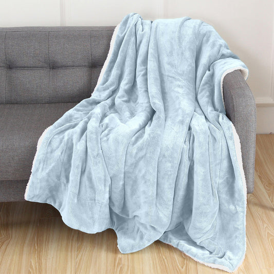 Elegant Comfort Reversible Sherpa Throw Blanket - Sherpa Back Throw Blanket