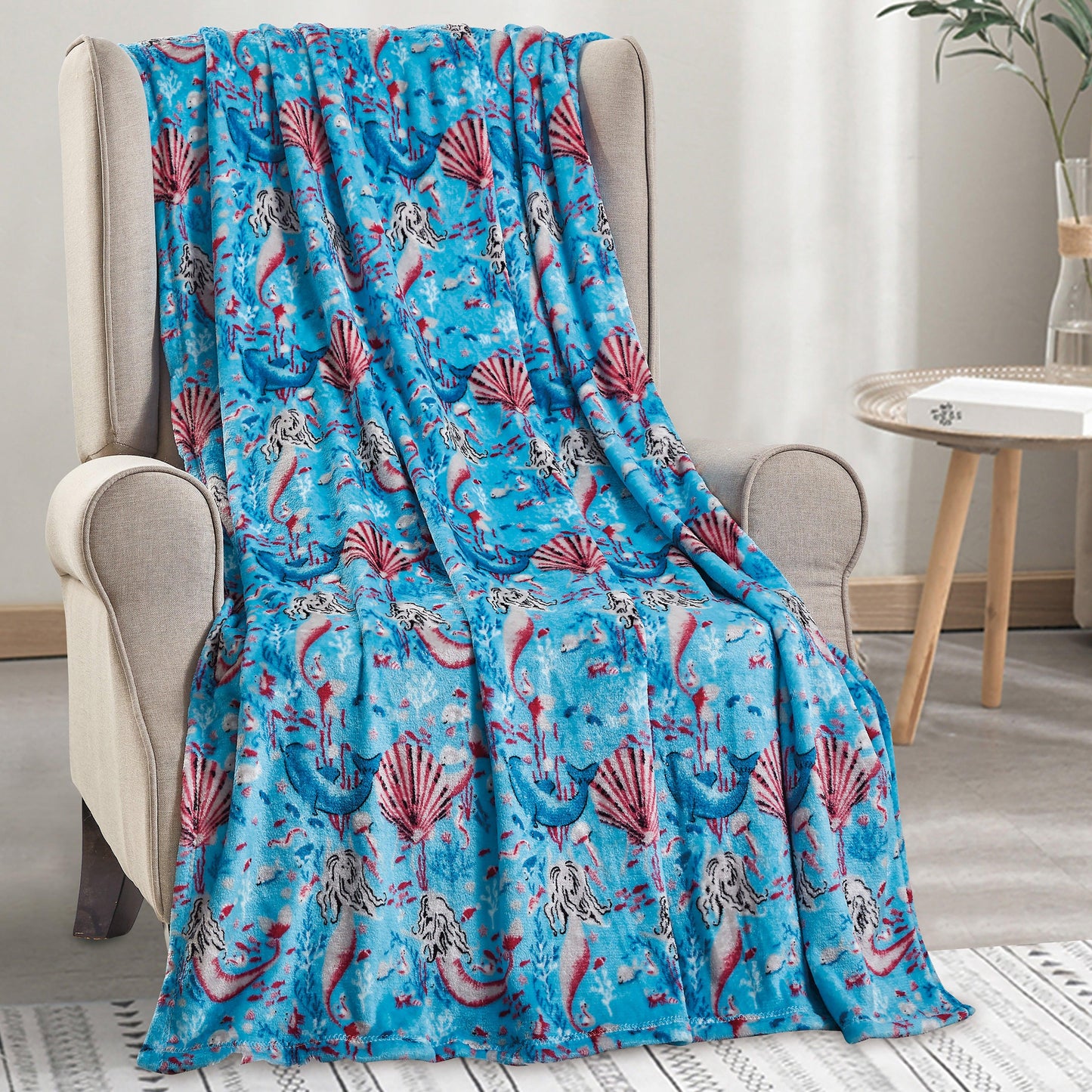 Elegant Comfort Ultra Soft Lightweight Printed Throw Blanket - 50 x 60 inches