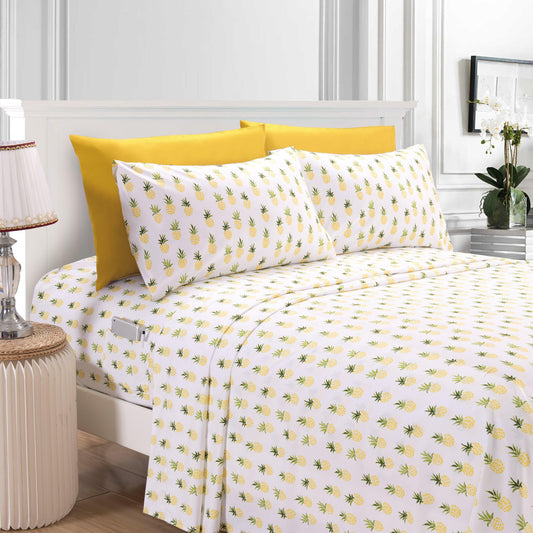 Elegant Comfort 6-Piece Tropical Pattern Bed Sheet Set - Soft as a Hotel Premium Quality