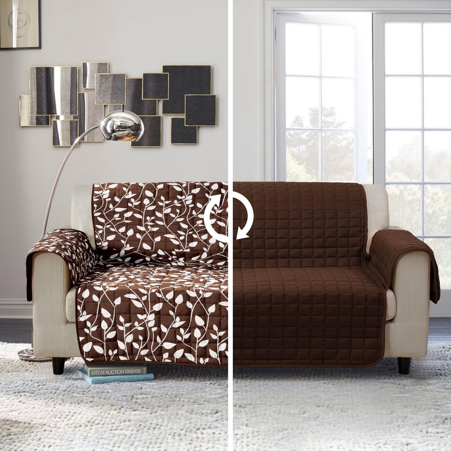 Elegant Comfort Leaves Design Reversible Smart Furniture Protectors