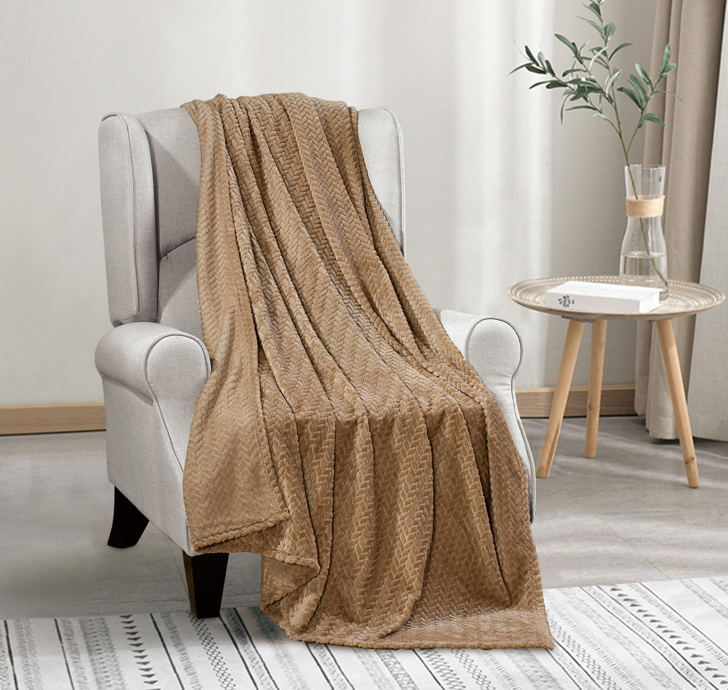 Elegant Comfort Plush All Season Lightweight Throw Blanket - 50 x 60 inches