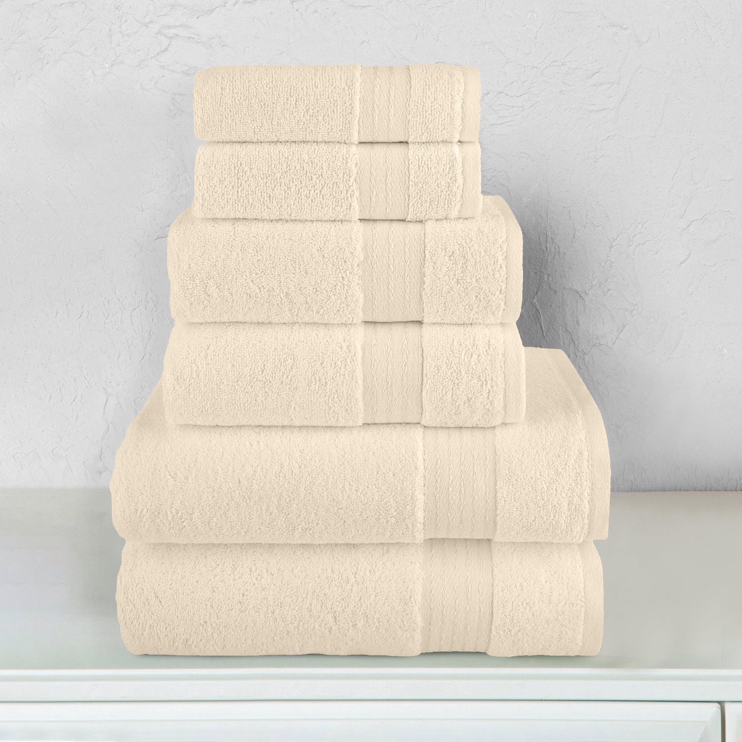 Elegant Comfort 6-Piece Turkish Cotton Towel Set, 2 Washcloths, 2 Hand Towels and 2 Bath Towels
