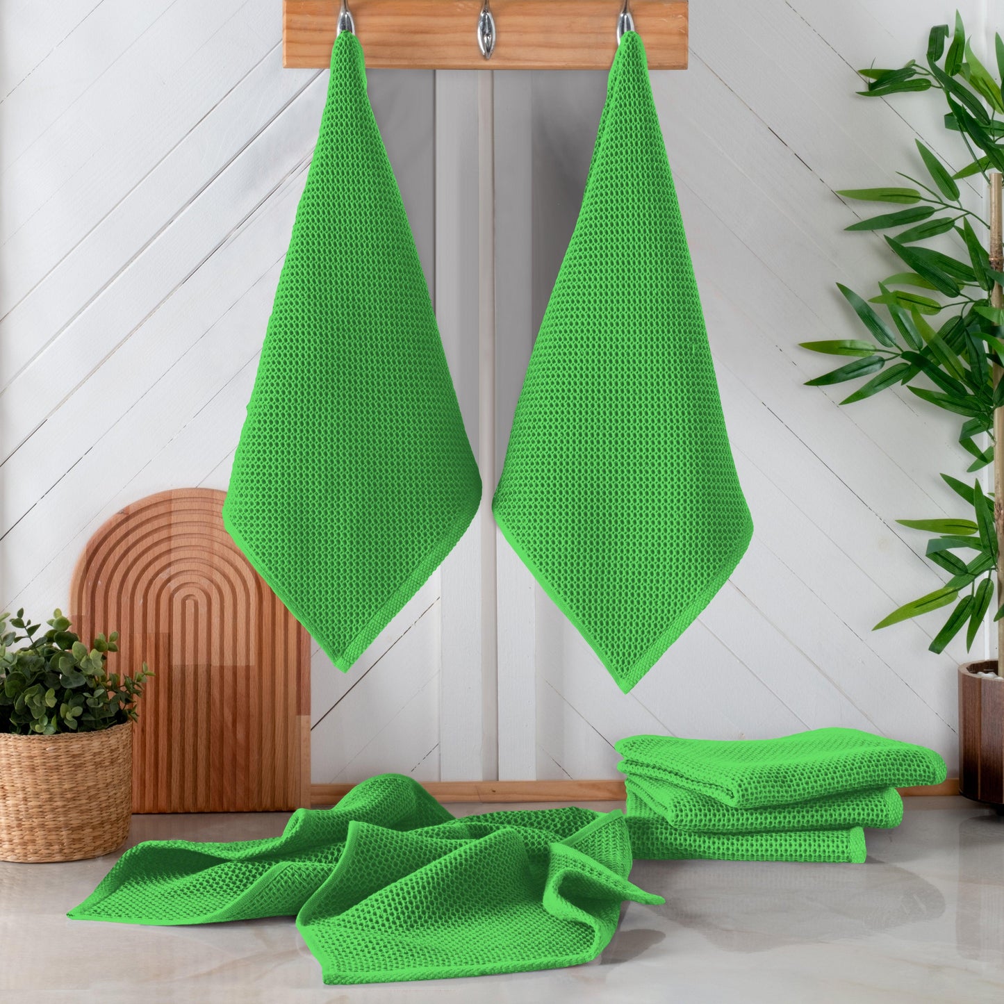Elegant Comfort 6-Pack Turkish Cotton Waffle Wave Kitchen Towels