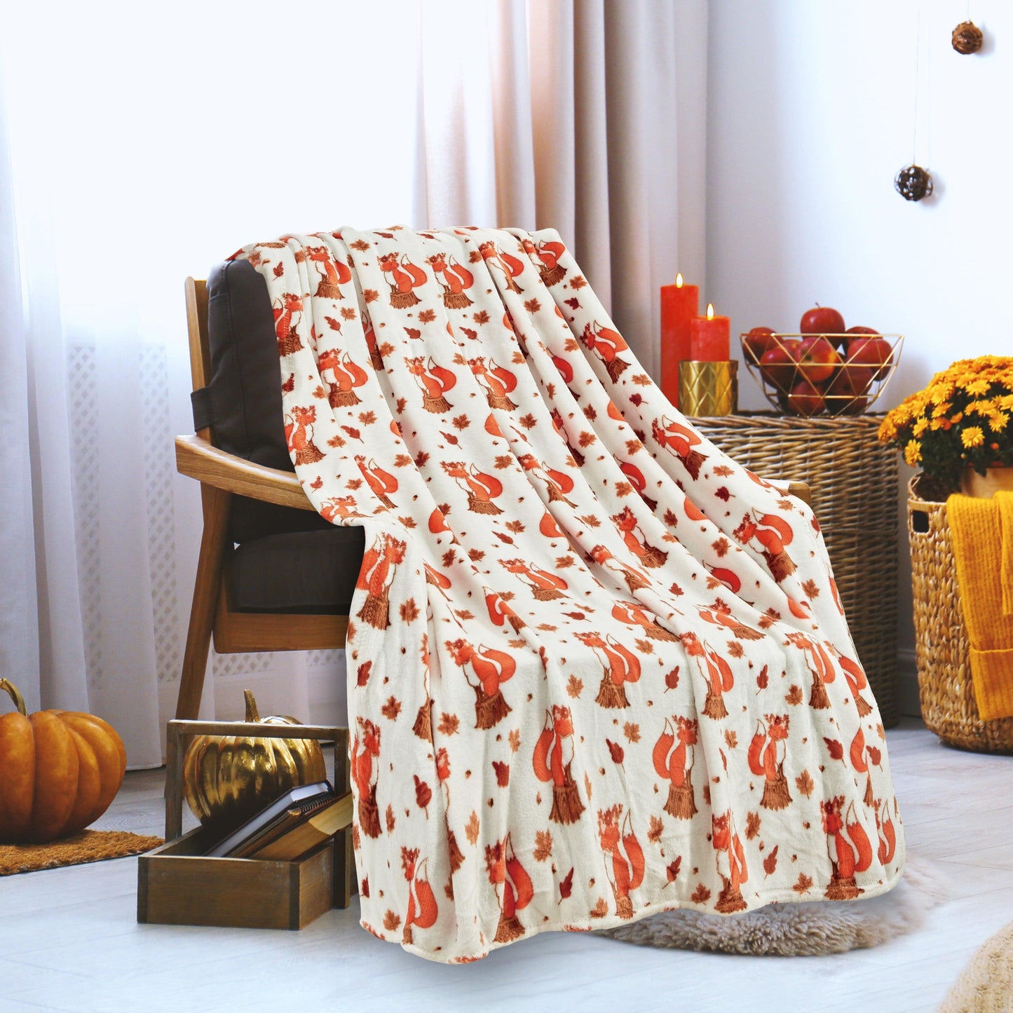 Elegant Comfort Halloween Theme Fleece Throw Blankets - Velvety Feel, 50 x 60 inches