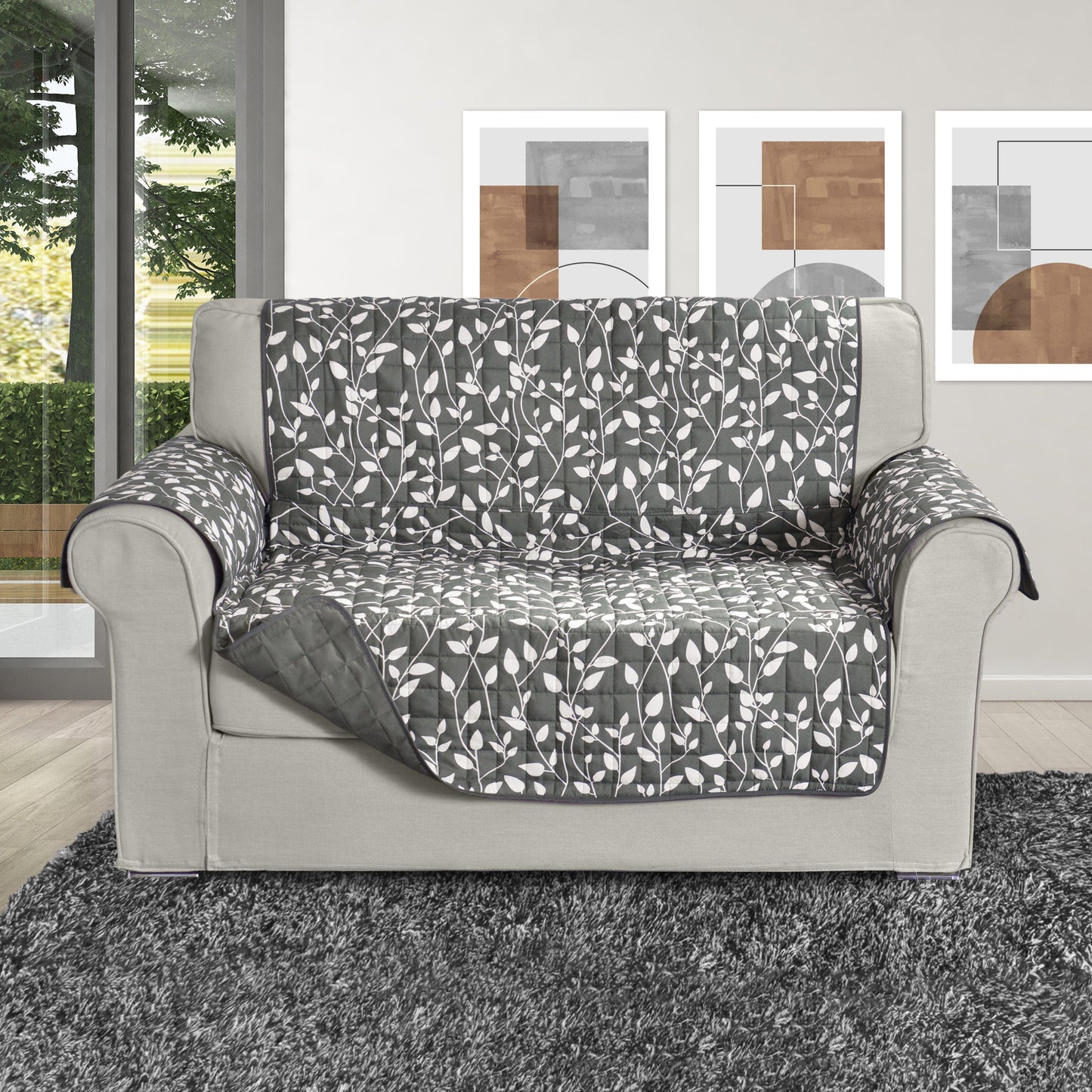 Elegant Comfort Leaves Design Reversible Smart Furniture Protectors