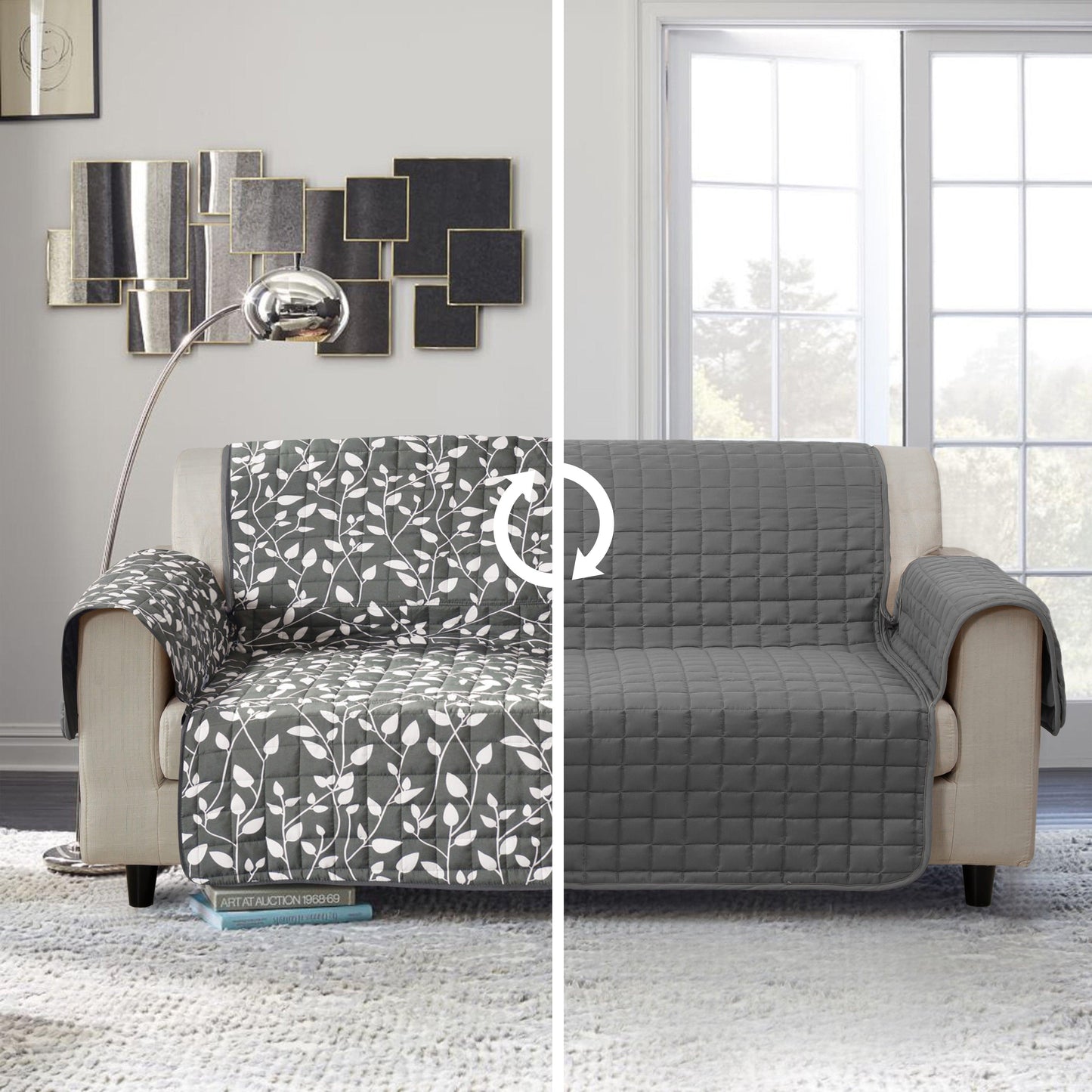 Elegant Comfort Leaves Design Reversible Smart Furniture Protectors
