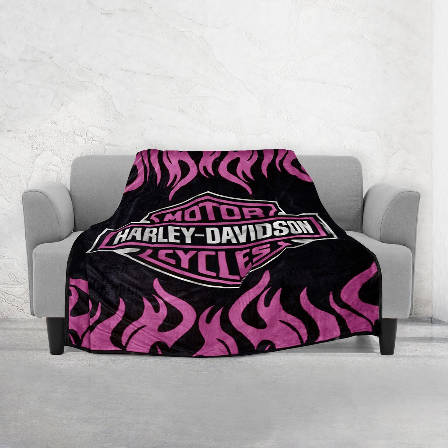 Elegant Comfort Harley Davidson Reversible Blanket Oversized Couch - Queen Blanket