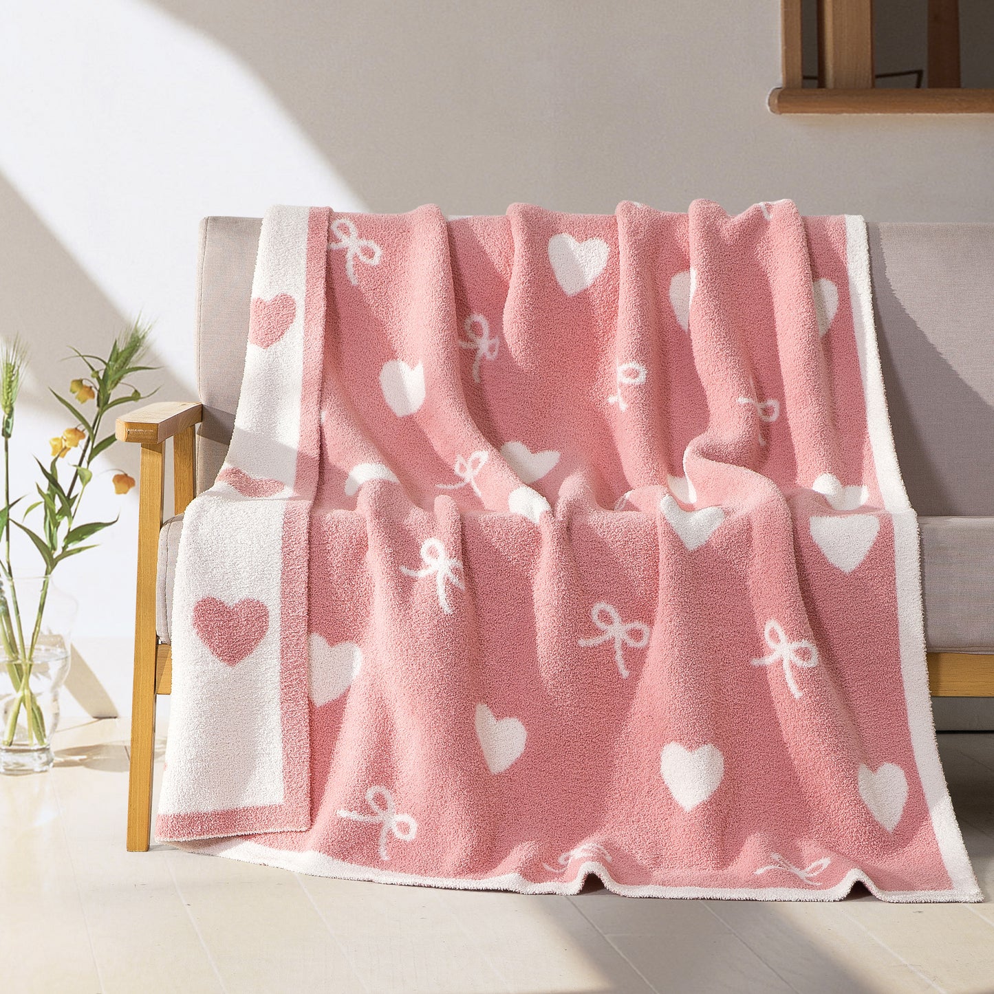 Elegant Comfort 50" x 70" Ultra Soft Checkered Knitted Throw Blanket