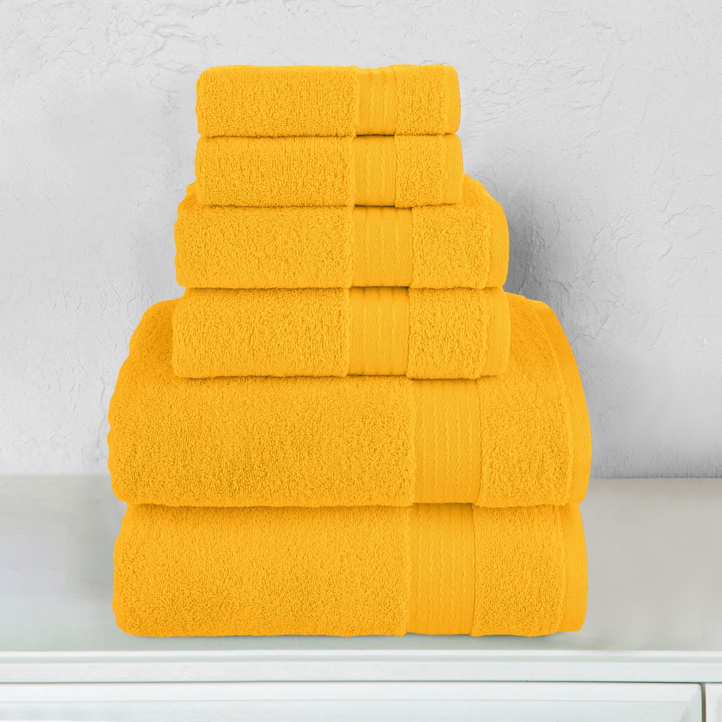 Elegant Comfort 6-Piece Turkish Cotton Towel Set, 2 Washcloths, 2 Hand Towels and 2 Bath Towels