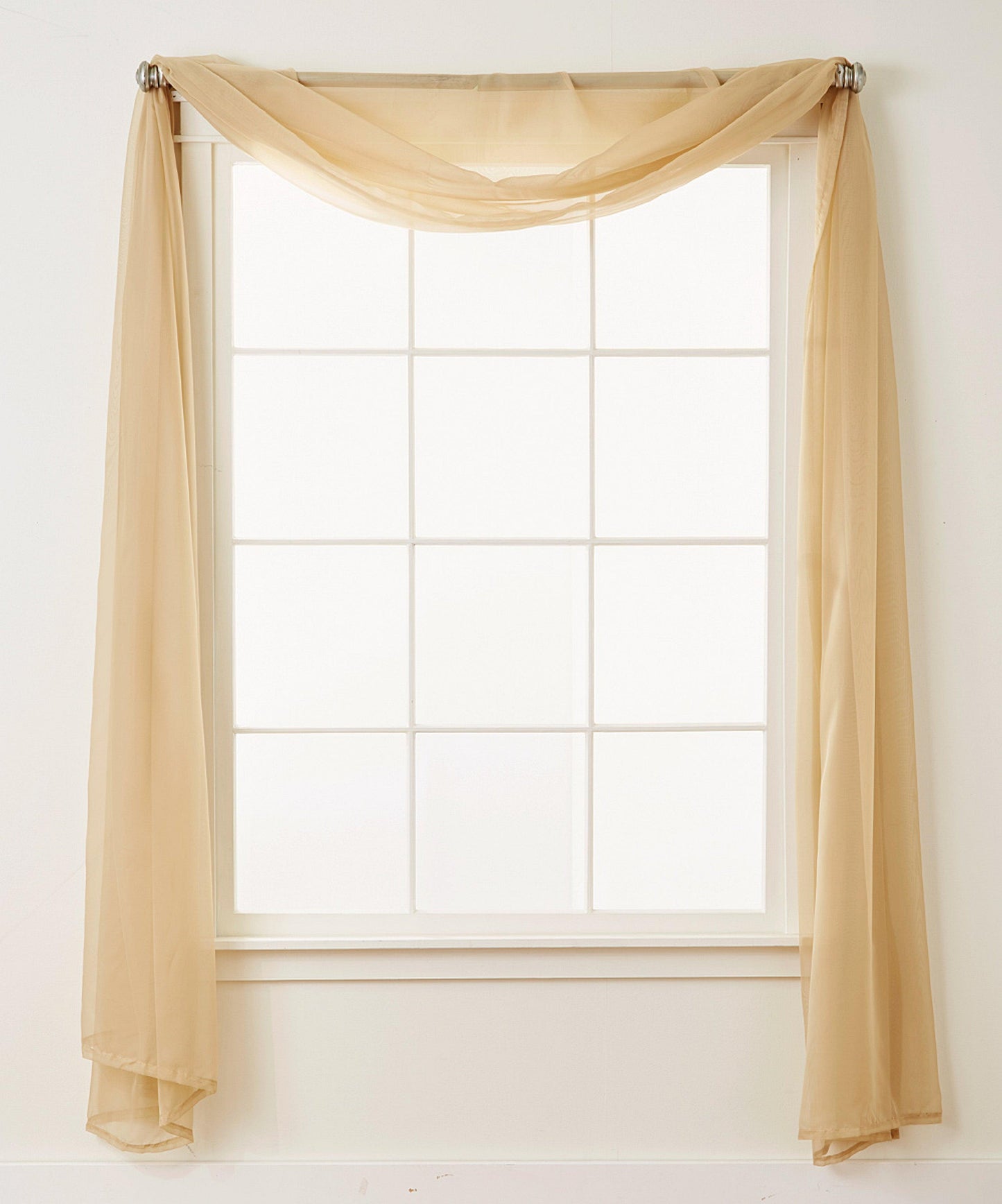 Elegant Comfort 1 Panel - Scarf Solid Sheer Curtain Panel - Rod Pocket - 60" Width X 216" Length