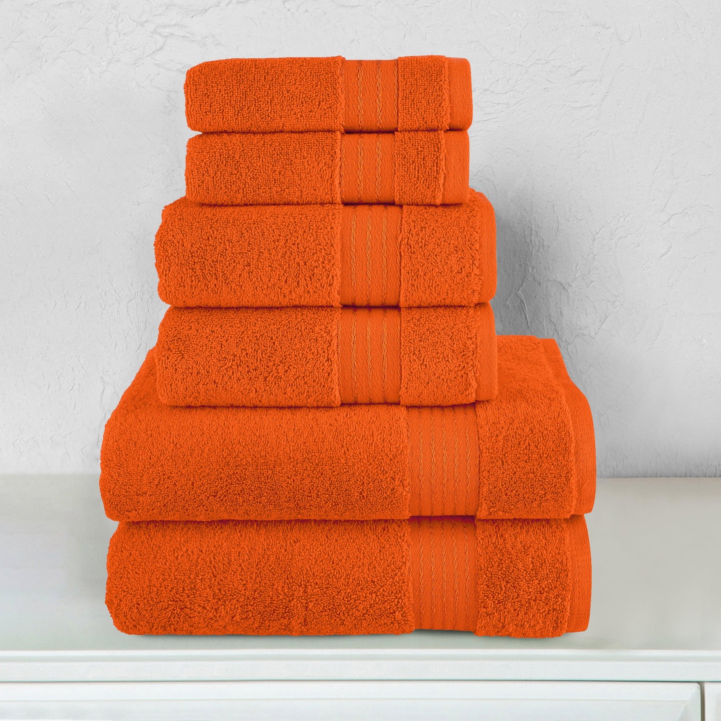 Elegant Comfort 6-Piece Turkish Cotton Towel Set, 2 Washcloths, 2 Hand Towels and 2 Bath Towels
