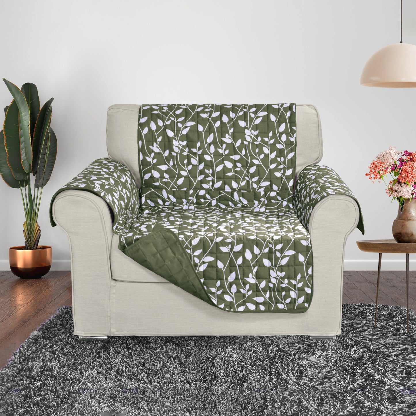 Elegant Comfort Leaves Design Reversible Smart Furniture Protectors