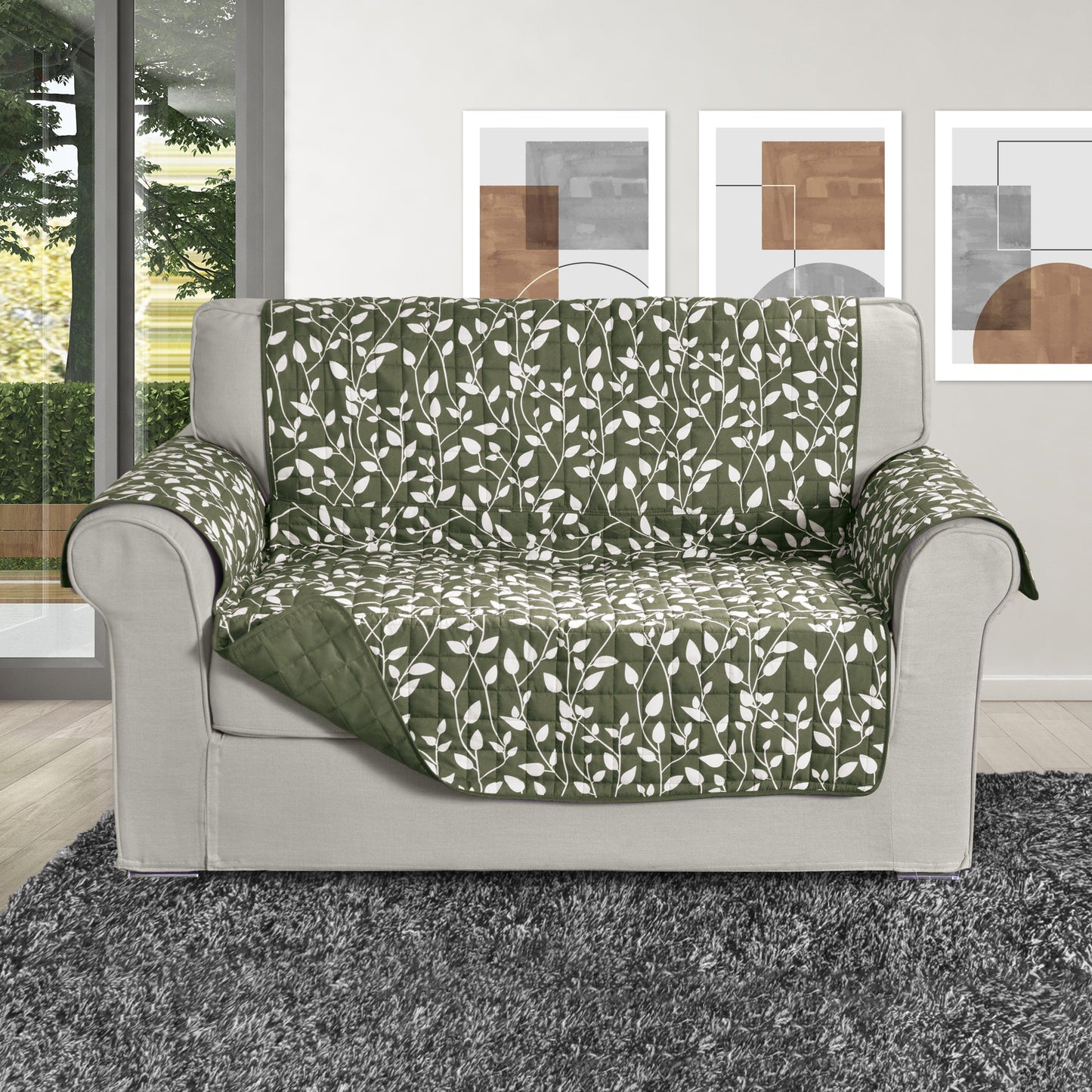 Elegant Comfort Leaves Design Reversible Smart Furniture Protectors