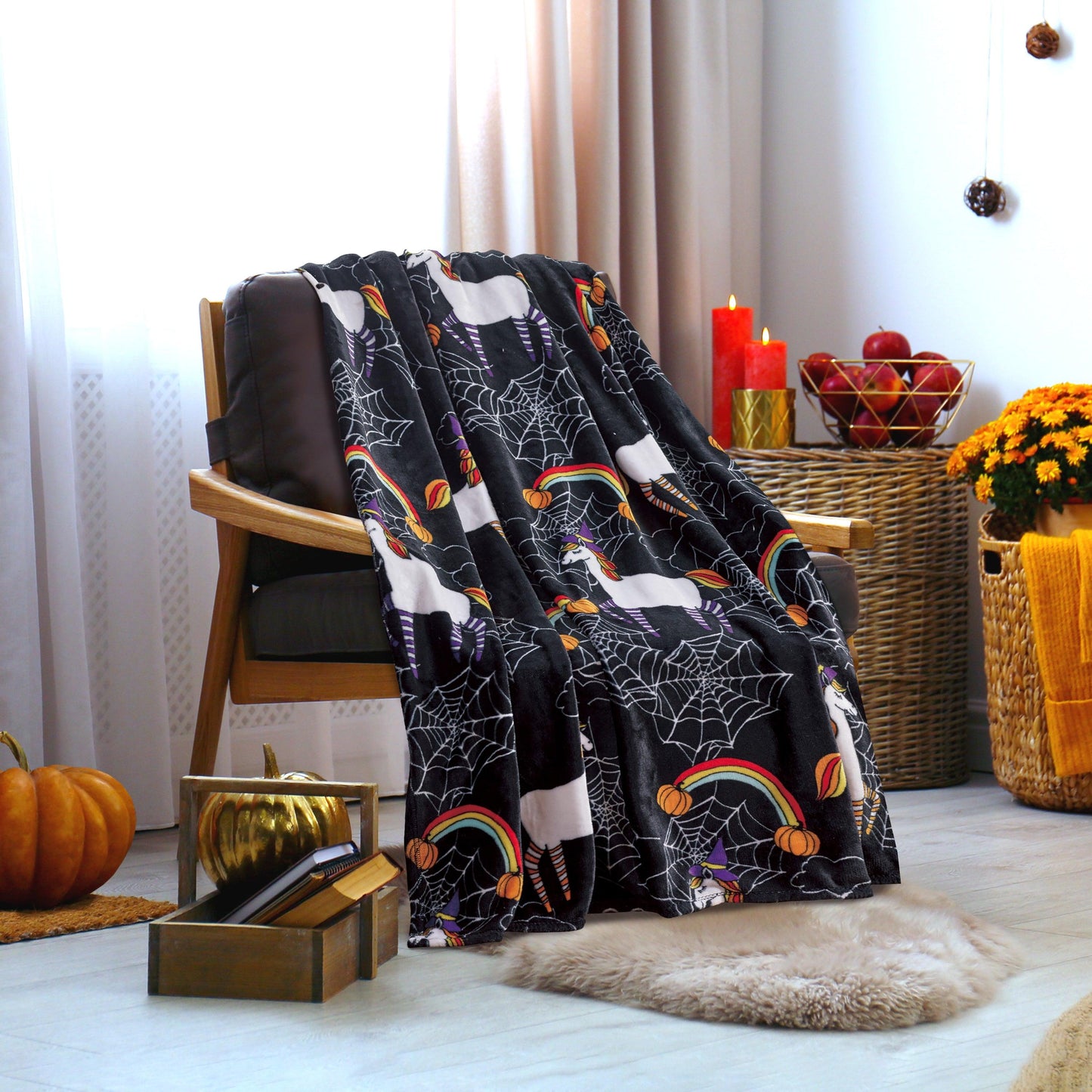 Elegant Comfort Halloween Theme Fleece Throw Blankets - Velvety Feel, 50 x 60 inches