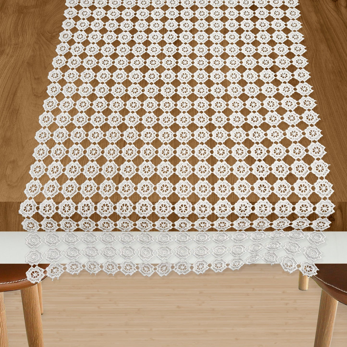 Elegant Comfort Embroidery Eve Table Runner