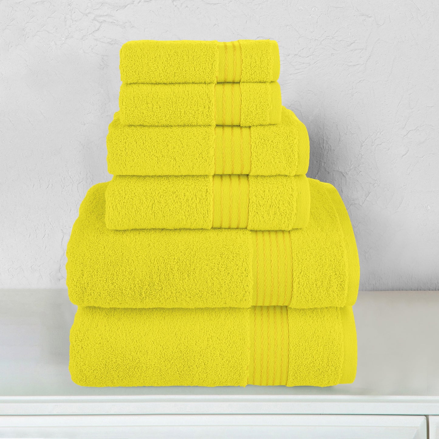 Elegant Comfort 6-Piece Turkish Cotton Towel Set, 2 Washcloths, 2 Hand Towels and 2 Bath Towels