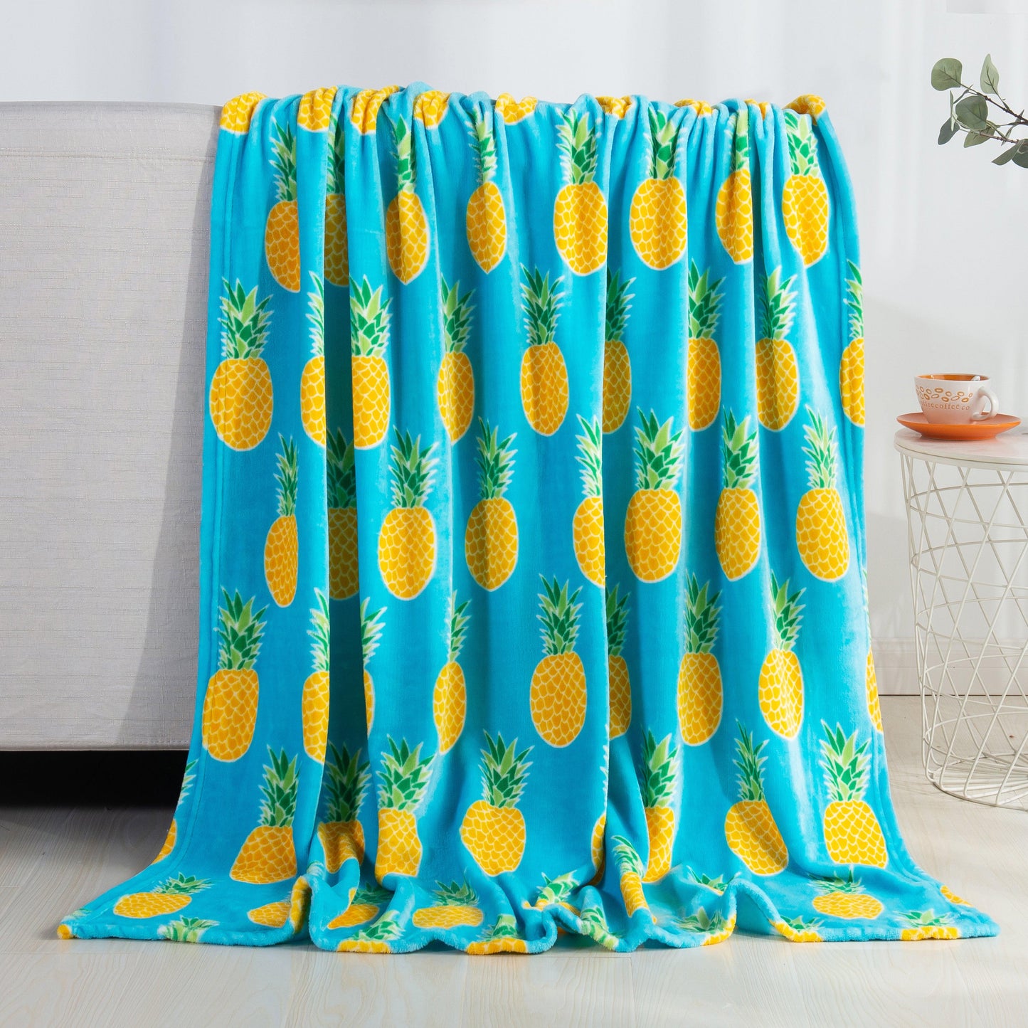 Elegant Comfort Summer Theme Pattern Flannel Fleece Throw Blanket, 50 x 60 inches