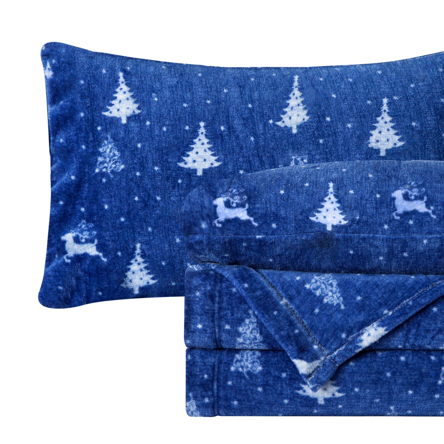 Elegant Comfort 4-Piece Holiday Christmas Velvet Plush Flannel Sheet Set