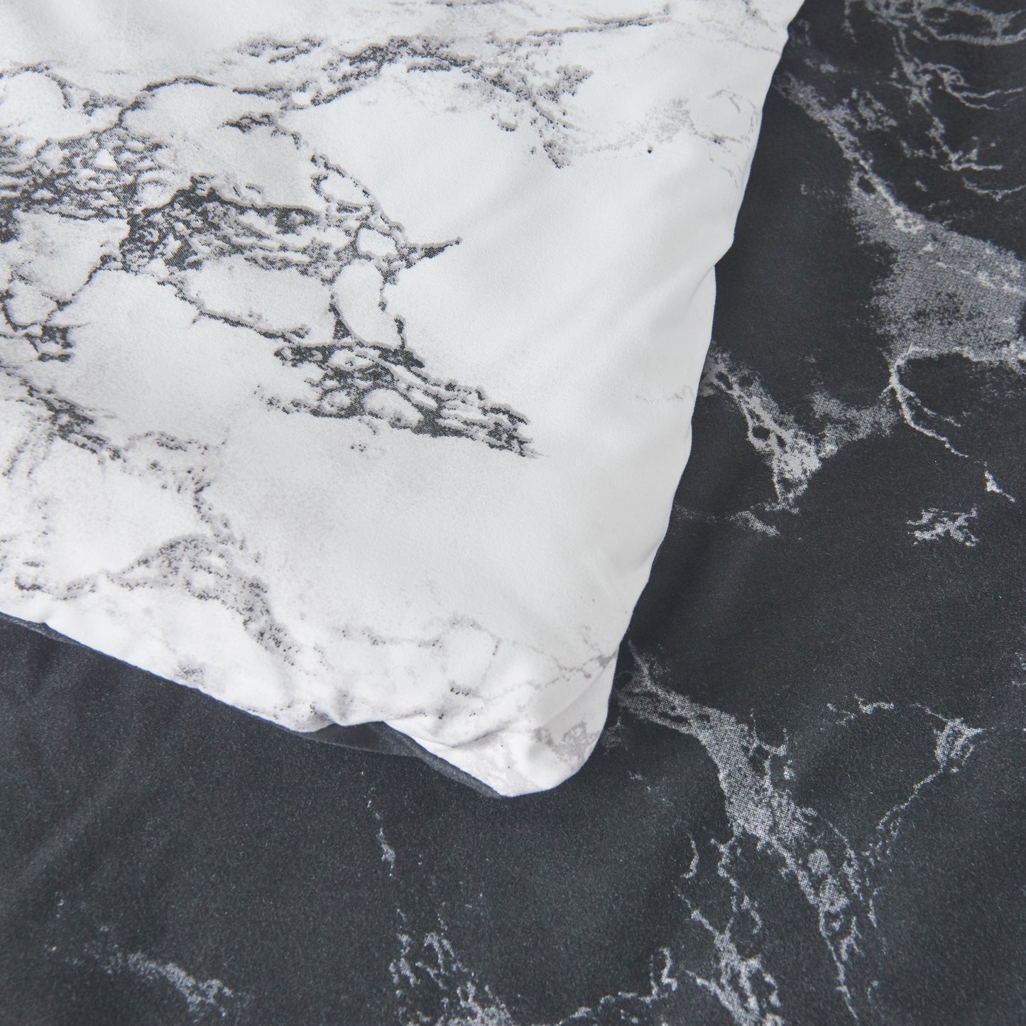 Elegant Comfort Reversible 10-Piece Marble Print Comforter Set, Includes 6-Piece Sheet Set with Double Sided Storage Pockets