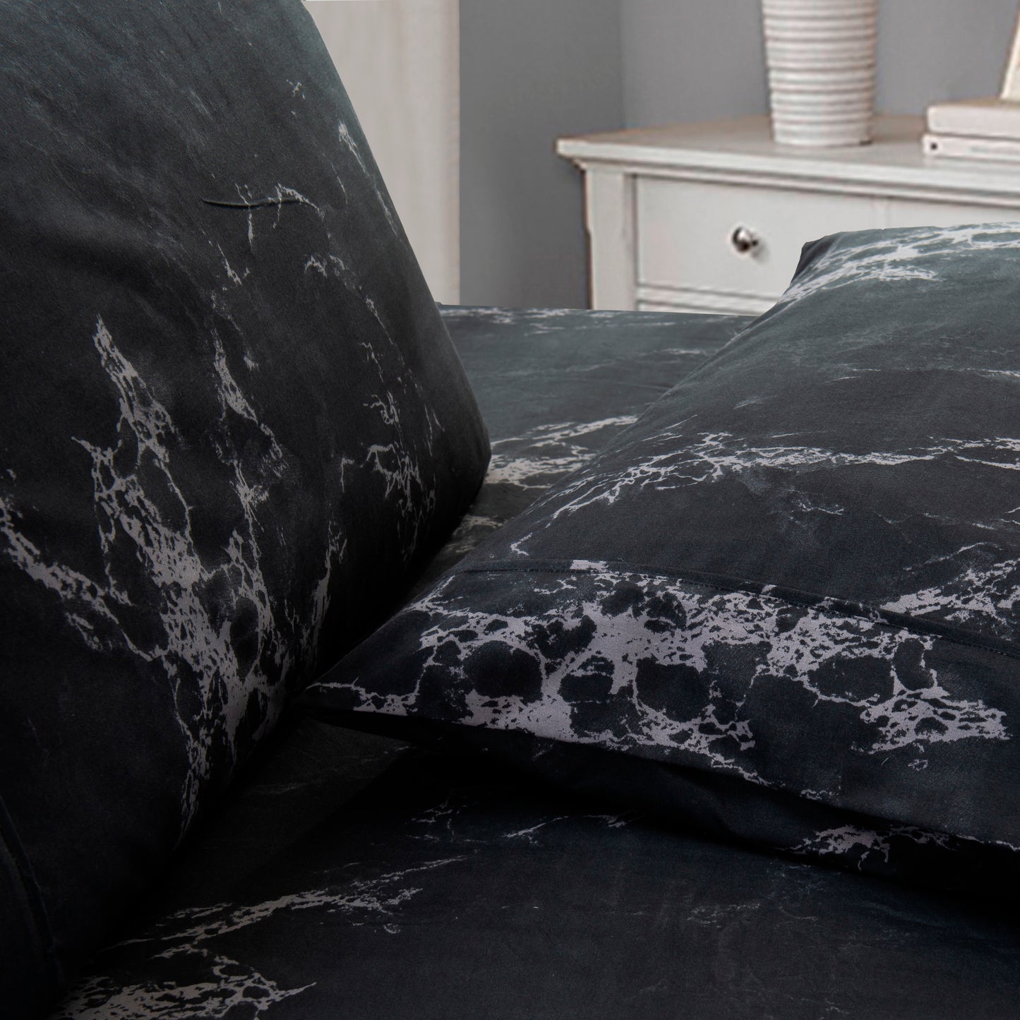 Elegant Comfort 6-Piece Marble Printed Pattern - Soft as a Hotel Premium Quality