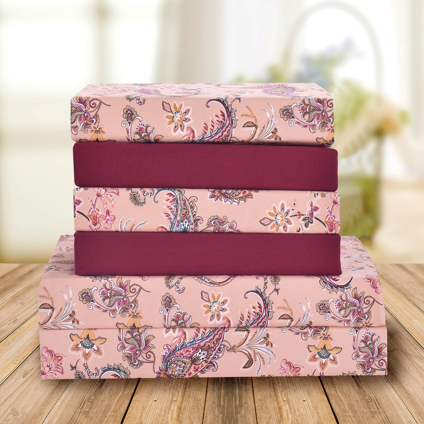 Elegant Comfort 6-Piece Paisley Printed Pattern - Soft as a Hotel Premium Quality Sheet Set