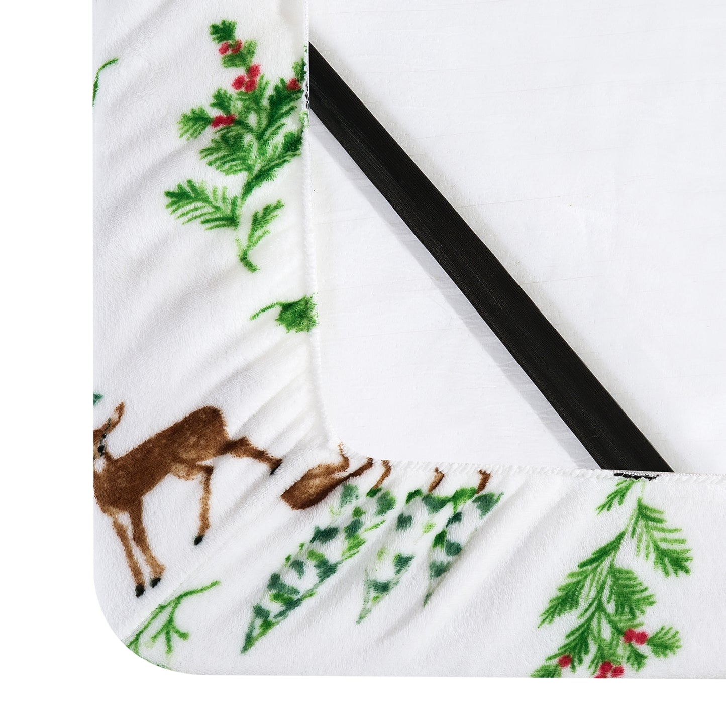 Elegant Comfort 4-Piece Holiday Christmas Velvet Plush Flannel Sheet Set