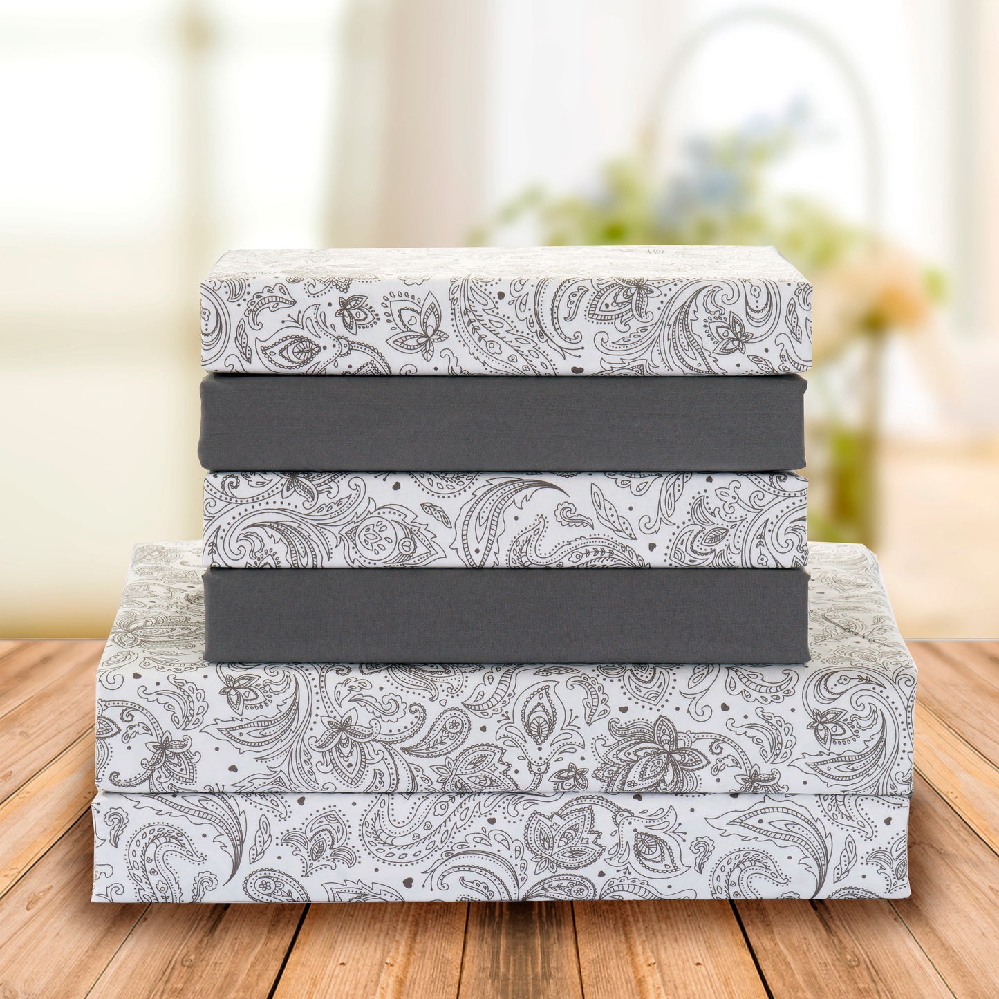 Elegant Comfort 6-Piece Paisley Printed Pattern - Soft as a Hotel Premium Quality Sheet Set