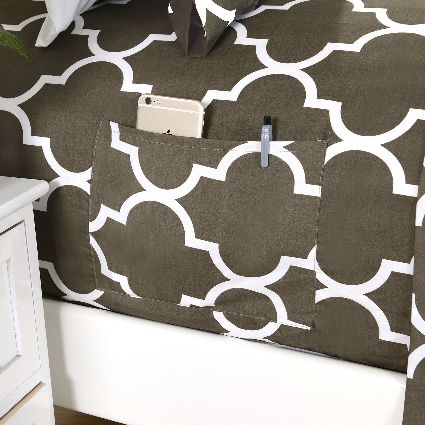 Elegant Comfort 6-Piece Moroccan Trellis Printed Pattern - Soft as a Hotel Premium Quality