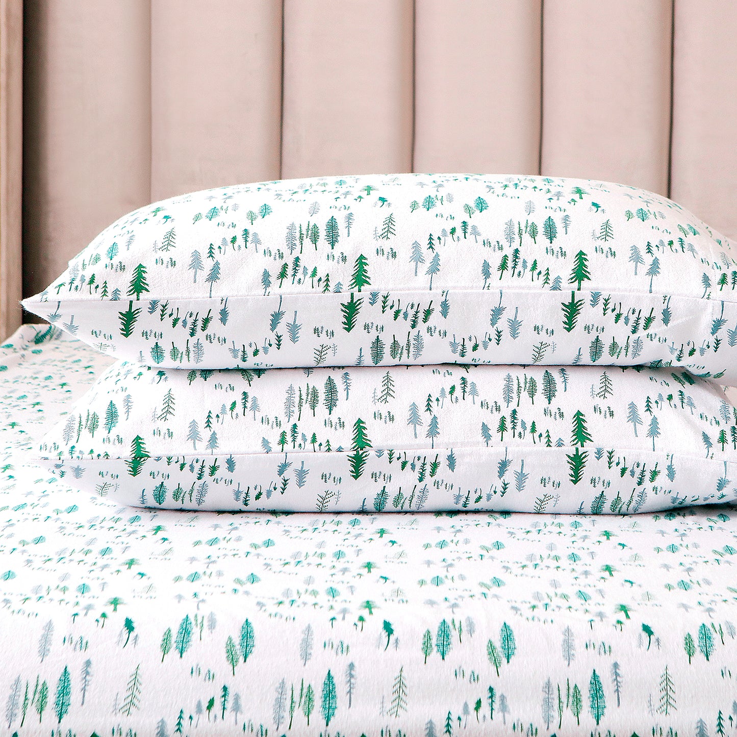 Elegant Comfort 4-Piece Holiday Cotton Flannel Sheet Set - 100% Turkish Cotton