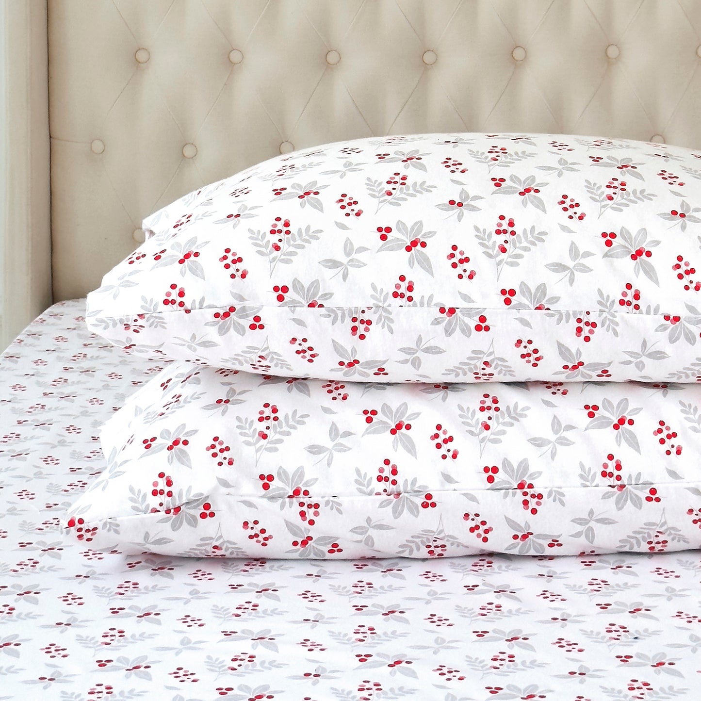 Elegant Comfort 4-Piece Holiday Cotton Flannel Sheet Set - 100% Turkish Cotton