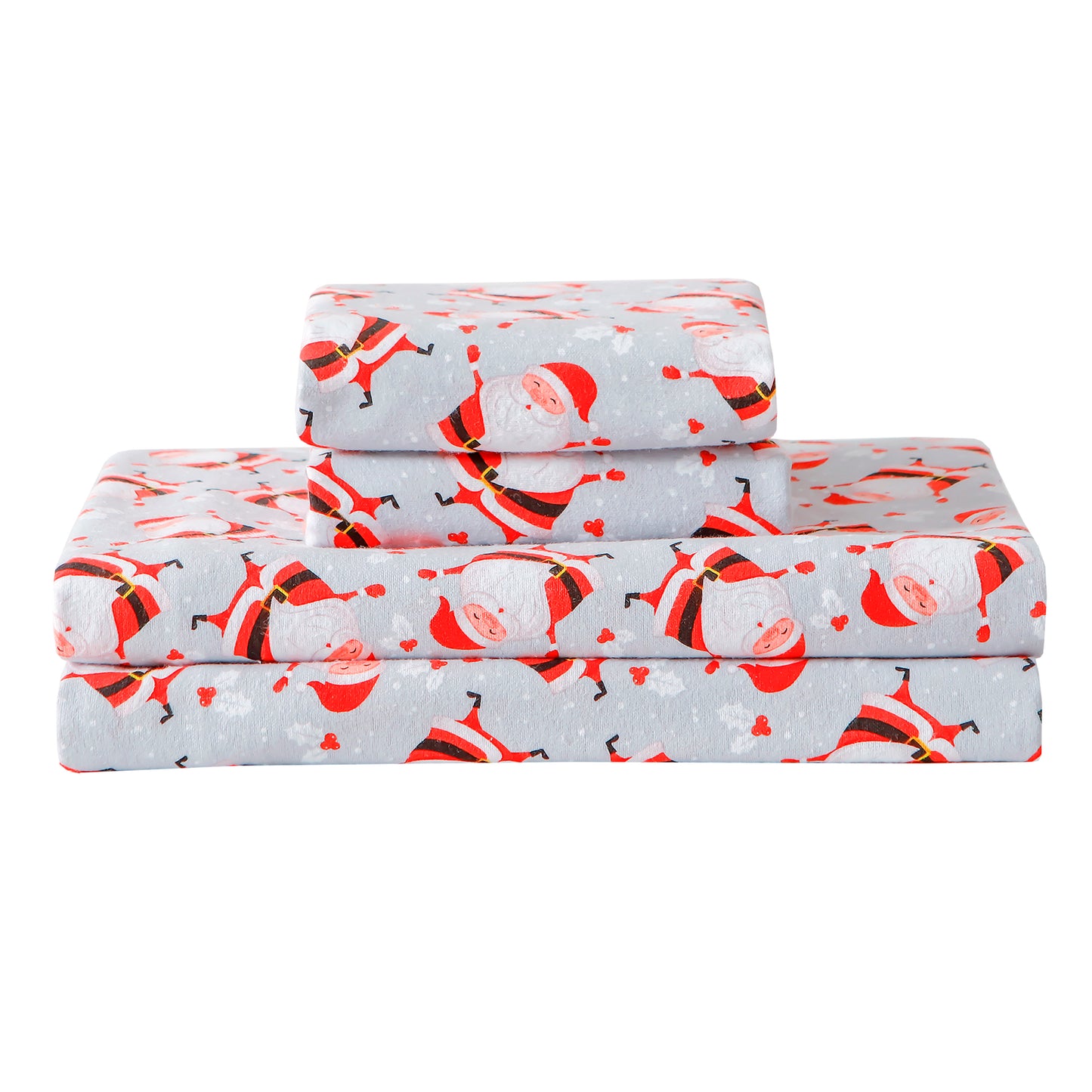 Elegant Comfort 4-Piece Holiday Cotton Flannel Sheet Set - 100% Turkish Cotton