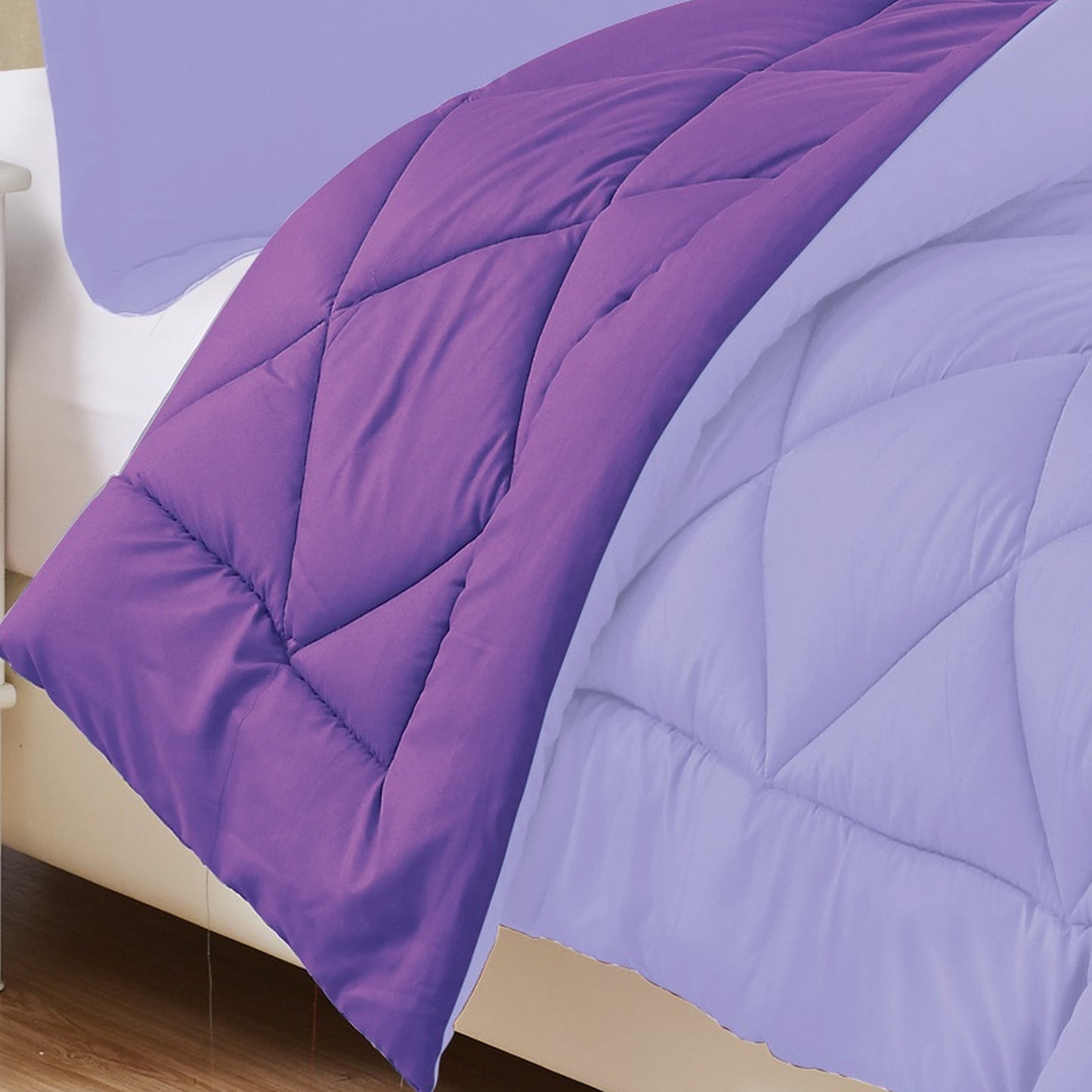 Elegant Comfort 3-Piece Reversible Diamond Stitched Comforter & Shams