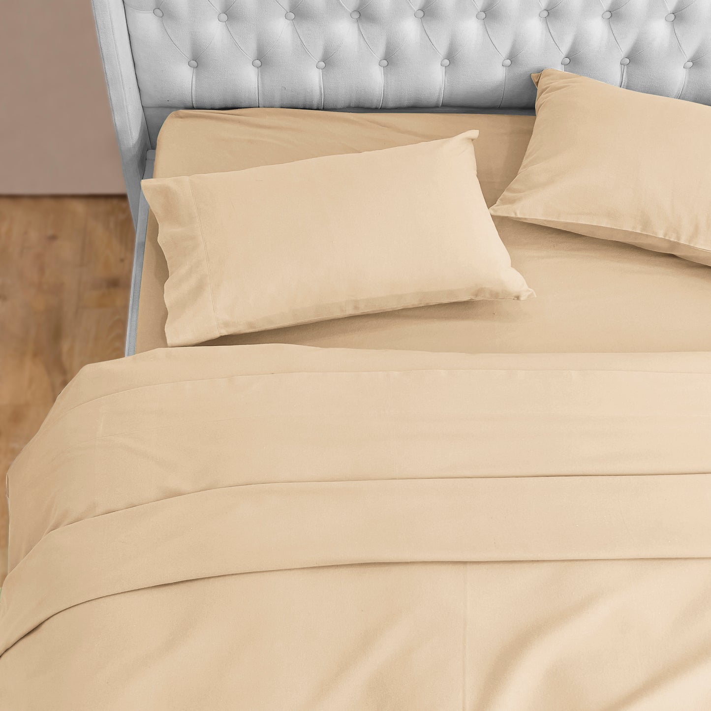 Elegant Comfort 4-Piece Cotton Flannel Sheet Set - 100% Turkish Cotton