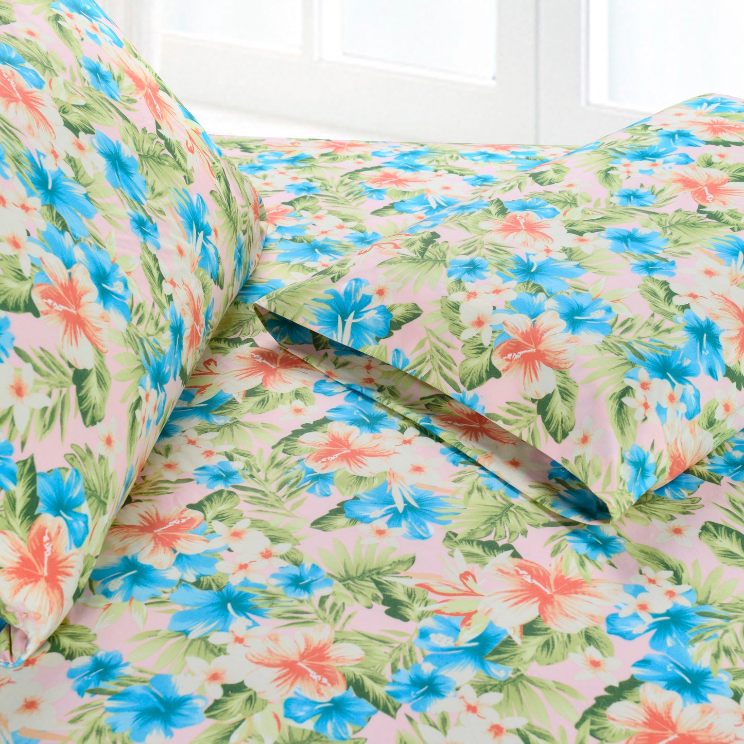Elegant Comfort 6-Piece Floral and Stripe Pattern Sheet Set - Soft as a Hotel Premium Quality Bedding