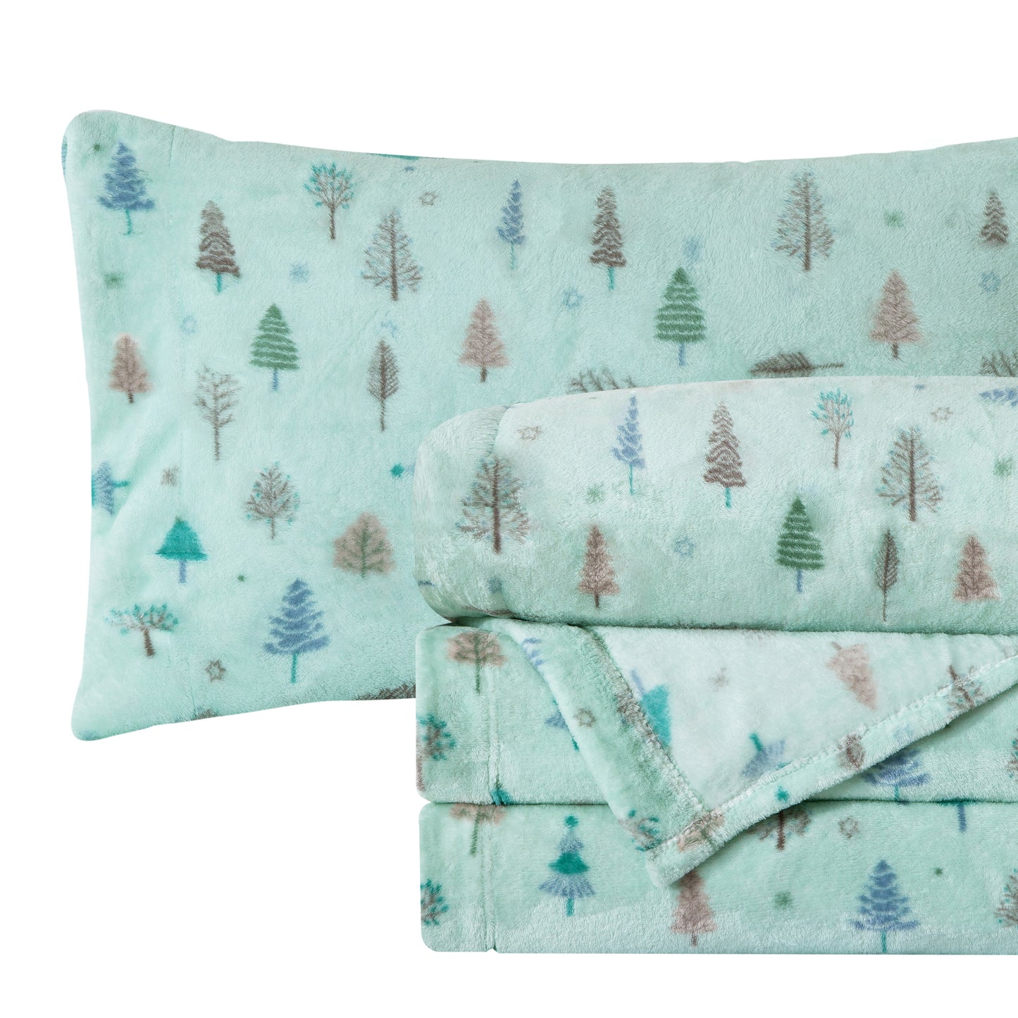 Elegant Comfort 4-Piece Holiday Christmas Velvet Plush Flannel Sheet Set