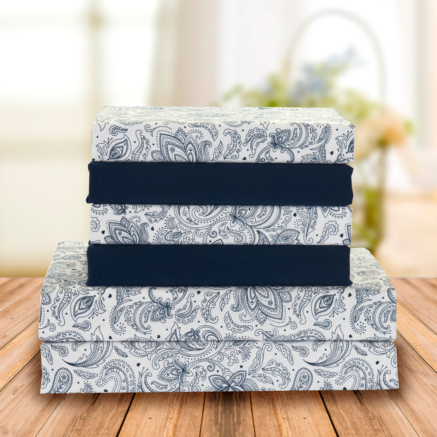 Elegant Comfort 6-Piece Paisley Printed Pattern - Soft as a Hotel Premium Quality Sheet Set