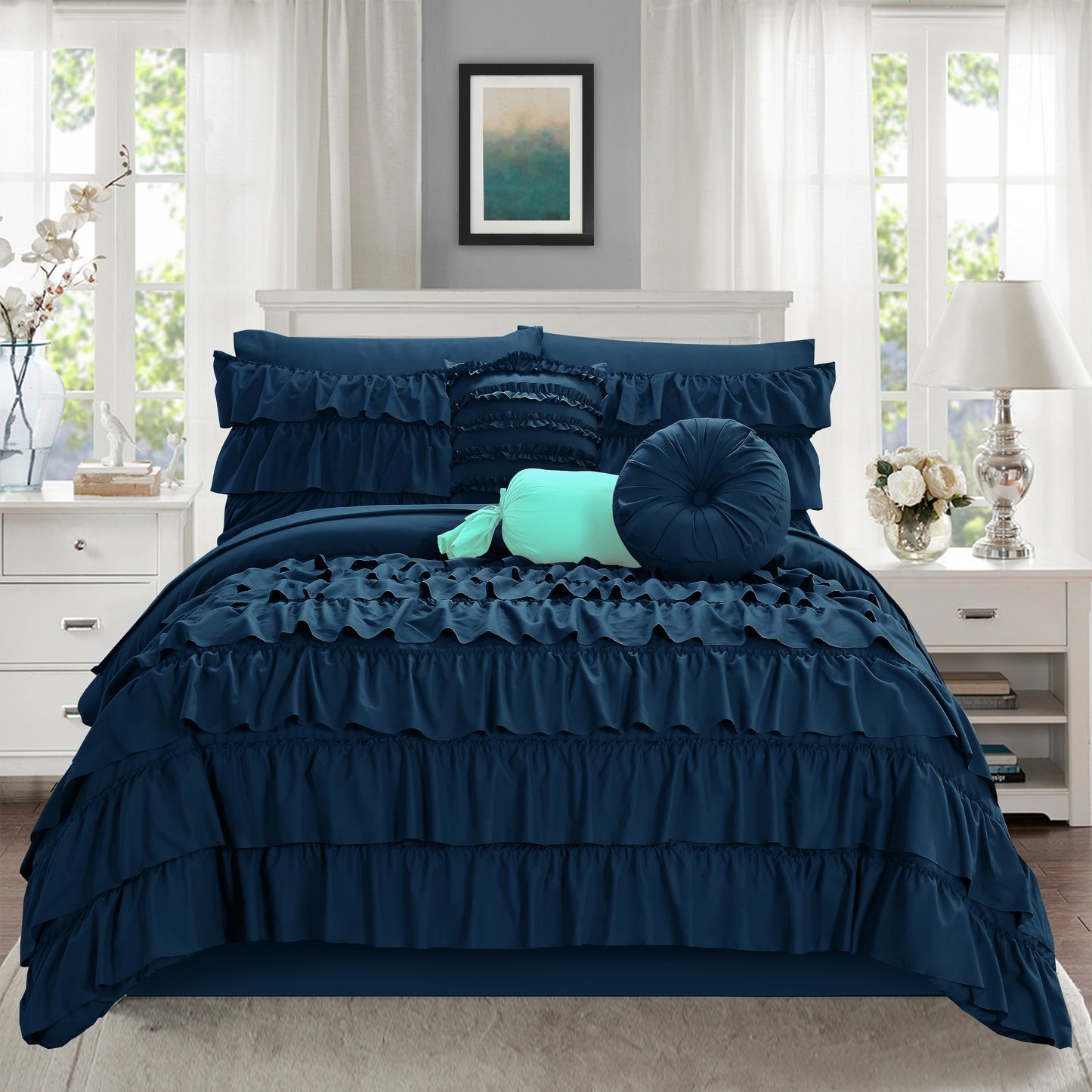 Elegant Comfort 10-Piece Cinderella Comforter Set, Includes 4-Piece Sheet Set with Double Sided Storage Pockets