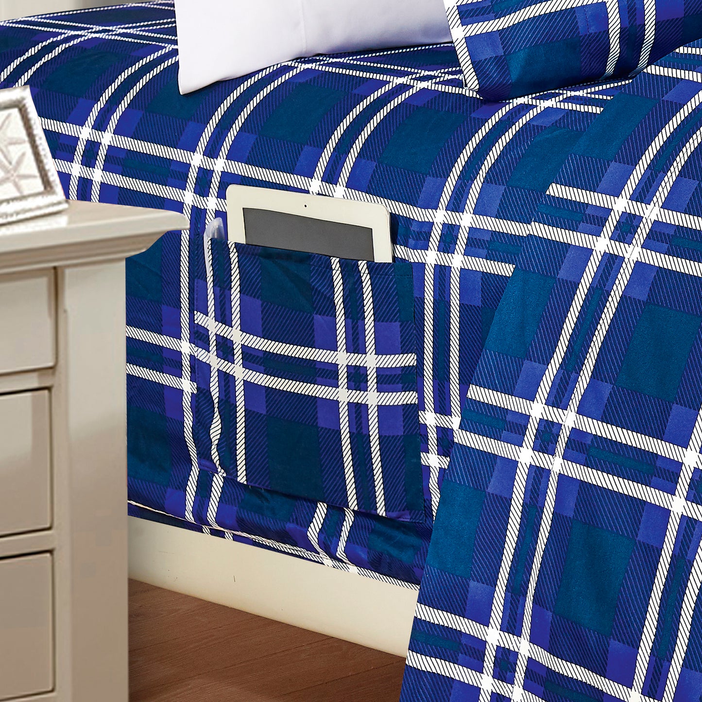 Elegant Comfort 6-Piece Plaid Pattern Bed Sheet Set - Soft as a Hotel Premium Quality
