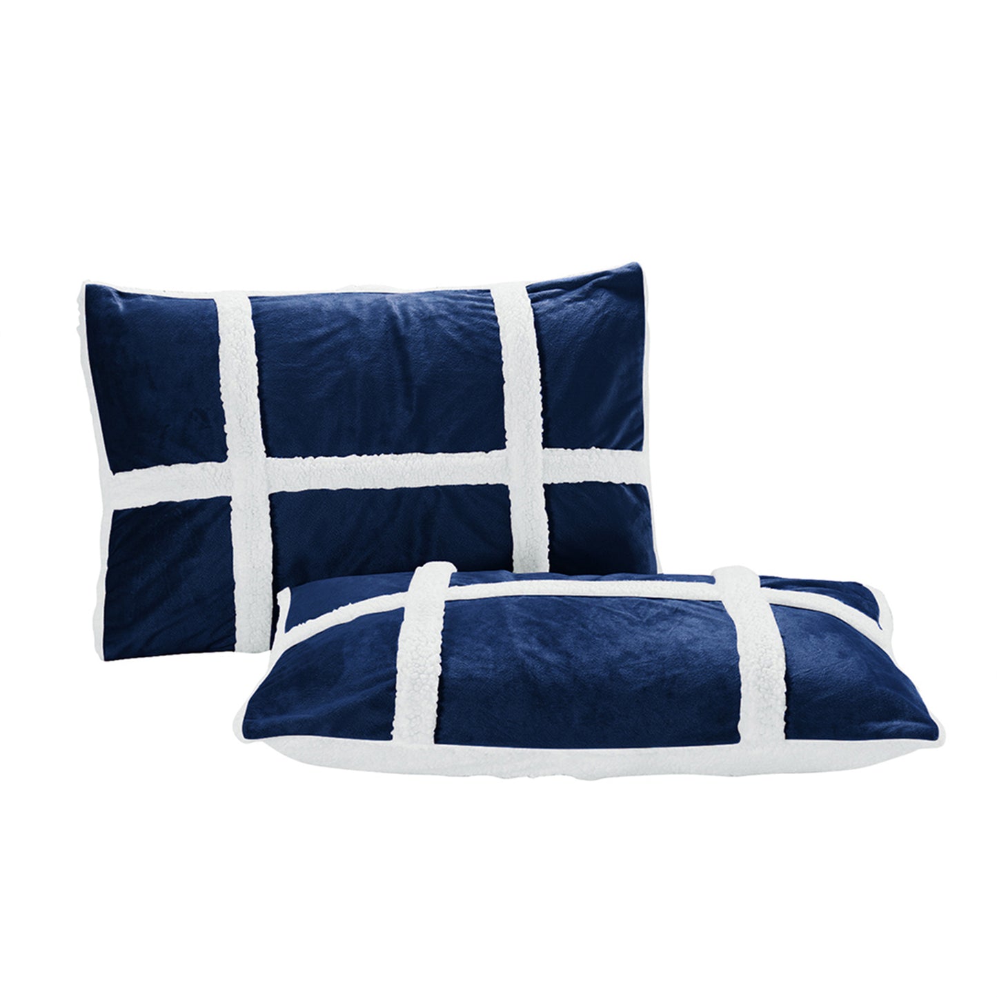 Elegant Comfort 3-Piece Stripe Micro-Suede Reversible Sherpa - Comforter Set