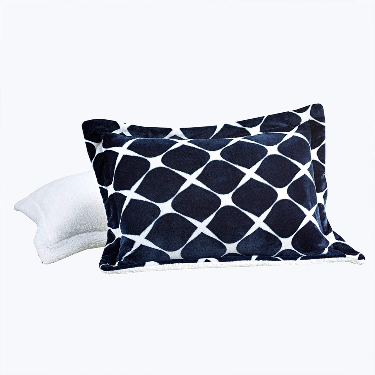 Elegant Comfort 3-Piece Micro-Suede Reversible Sherpa - Bloomingdale Pattern Comforter Set