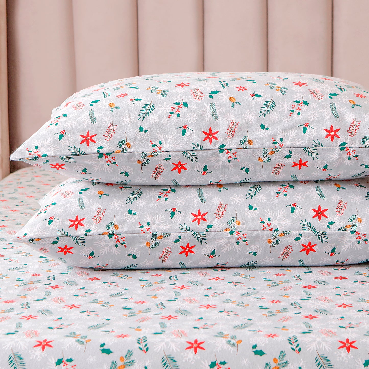 Elegant Comfort 4-Piece Holiday Cotton Flannel Sheet Set - 100% Turkish Cotton