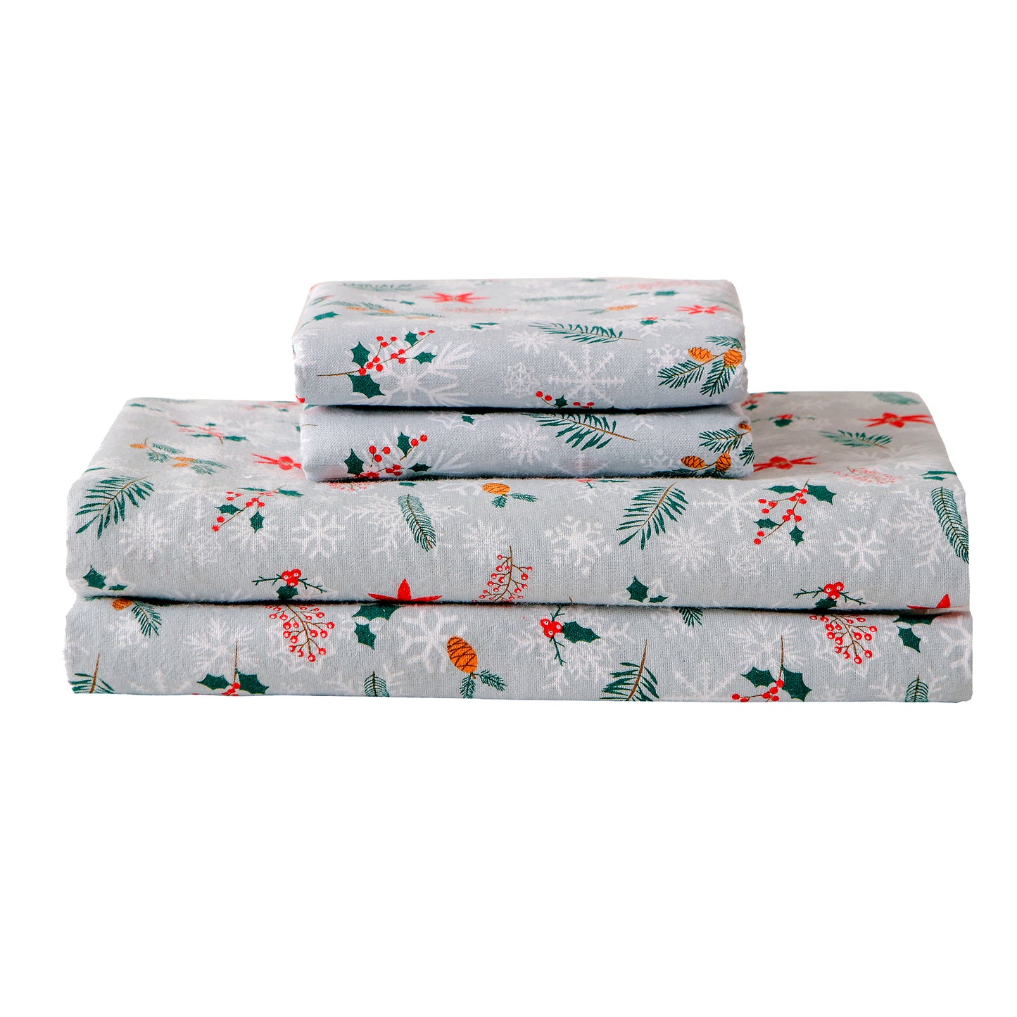 Elegant Comfort 4-Piece Holiday Cotton Flannel Sheet Set - 100% Turkish Cotton