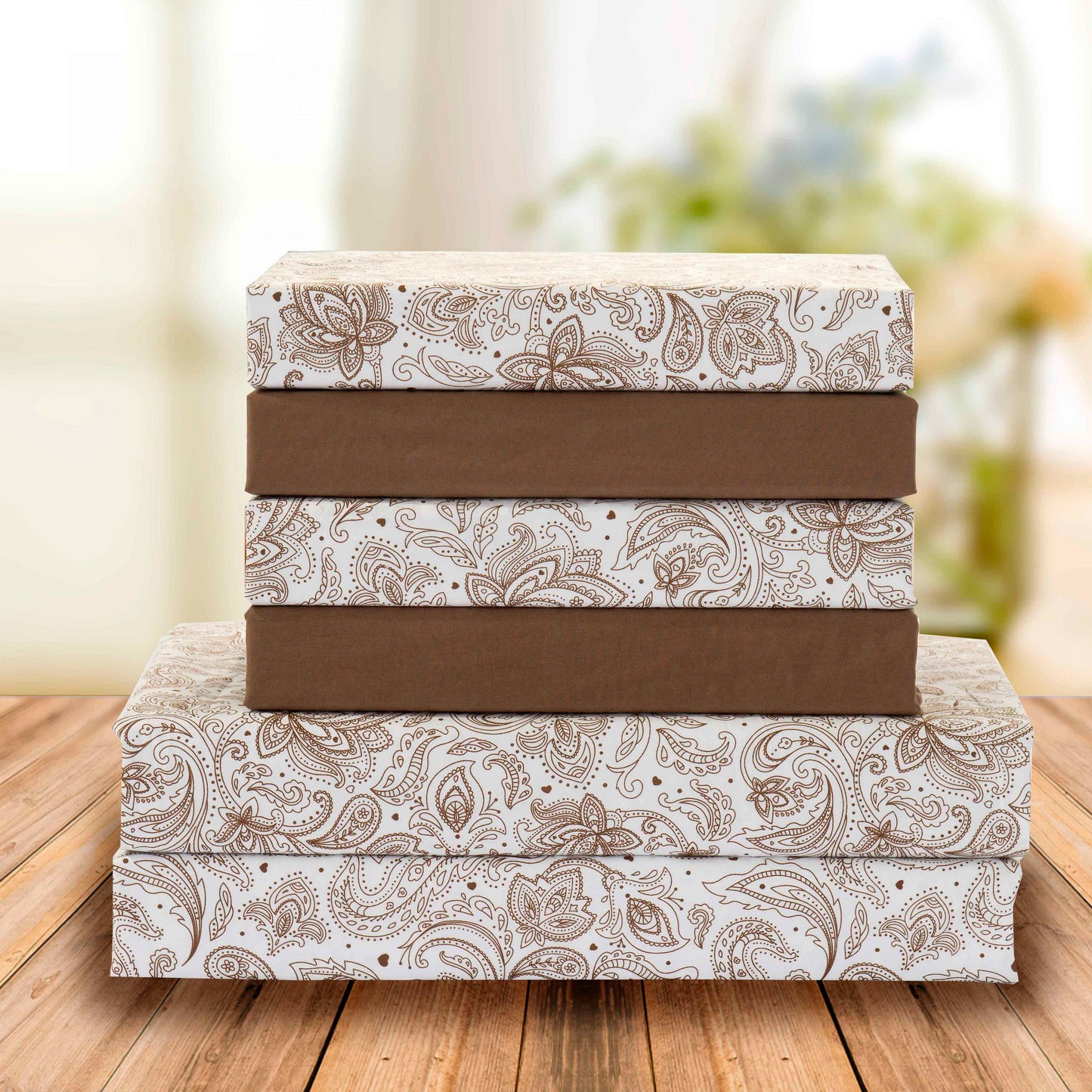 Elegant Comfort 6-Piece Paisley Printed Pattern - Soft as a Hotel Premium Quality Sheet Set