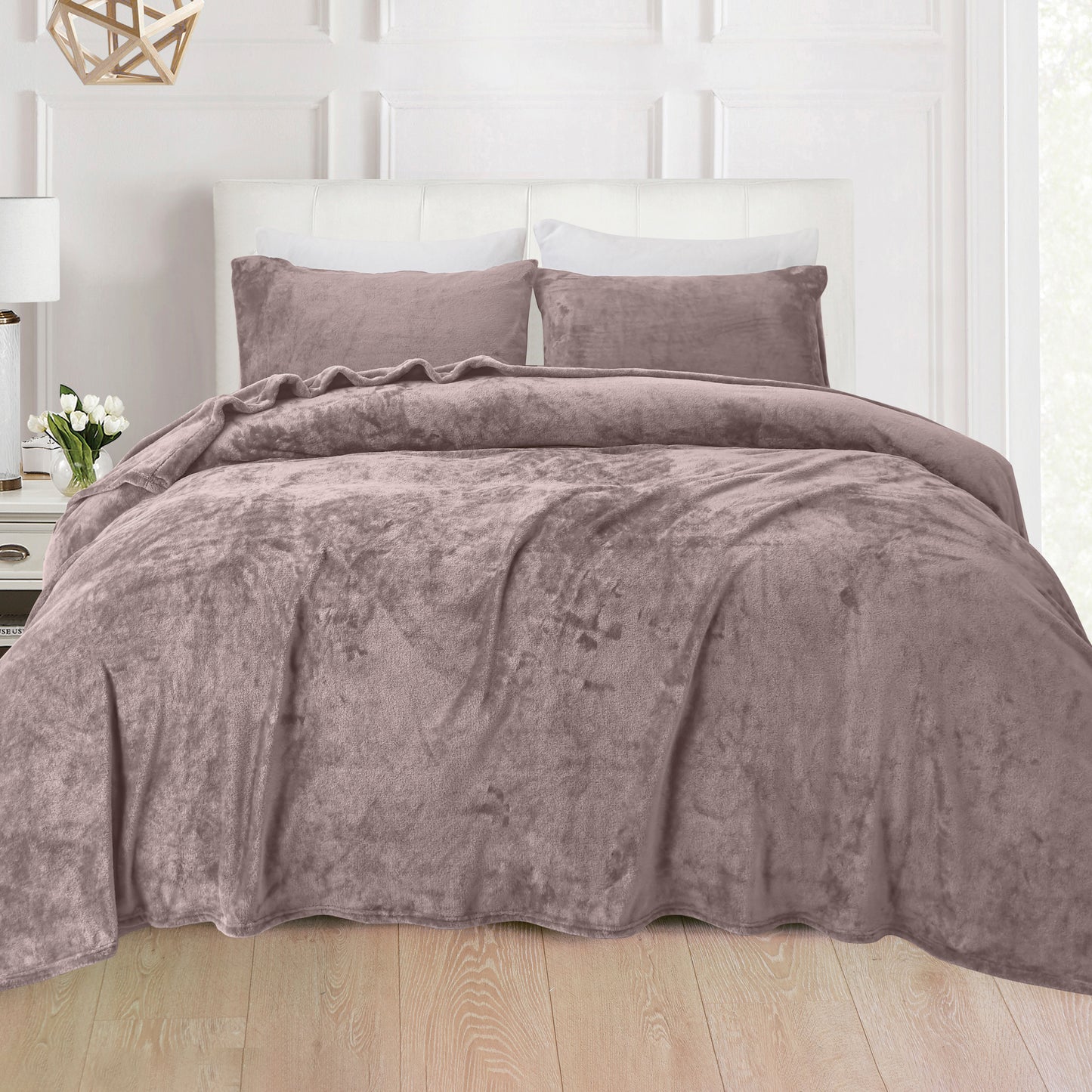 Elegant Comfort 4-Piece Velvet Plush Flannel Sheet Set
