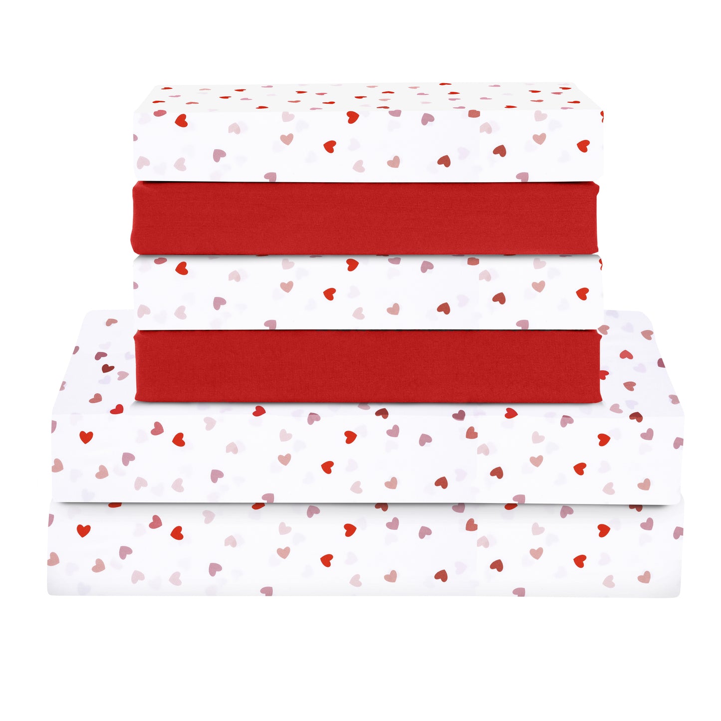 Elegant Comfort 6-Piece Heart Pattern Valentina Sheet Set - Soft as a Hotel Premium Quality Bedding