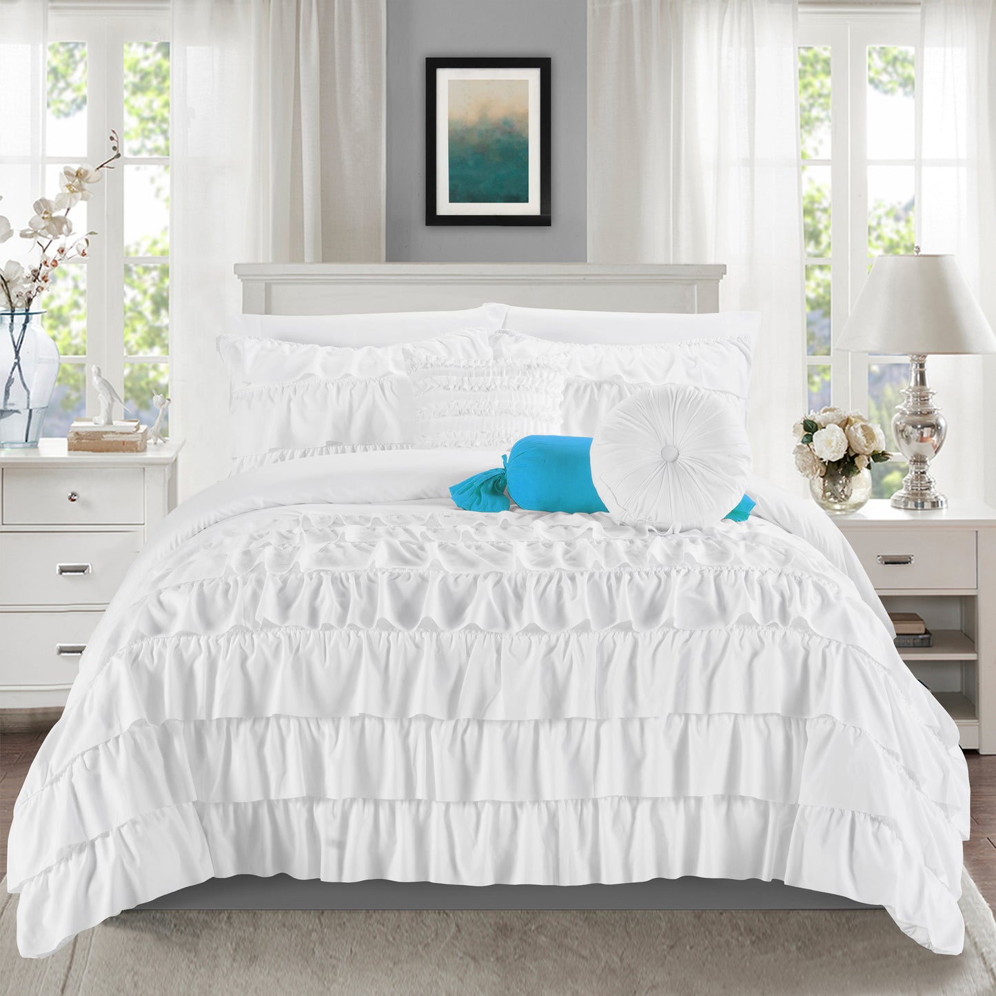 Elegant Comfort 10-Piece Cinderella Comforter Set, Includes 4-Piece Sheet Set with Double Sided Storage Pockets