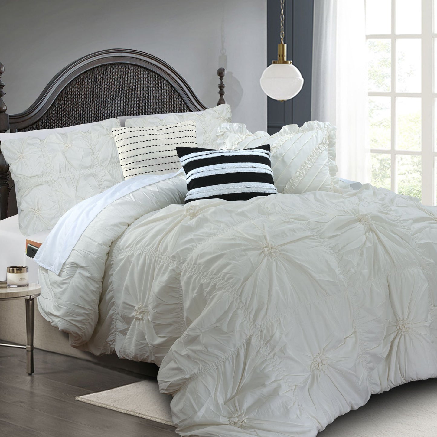 Elegant Comfort 12-Piece Amy Oversized Comforter Set - Includes 6-Piece Sheet Set with Double Sided Storage Pockets