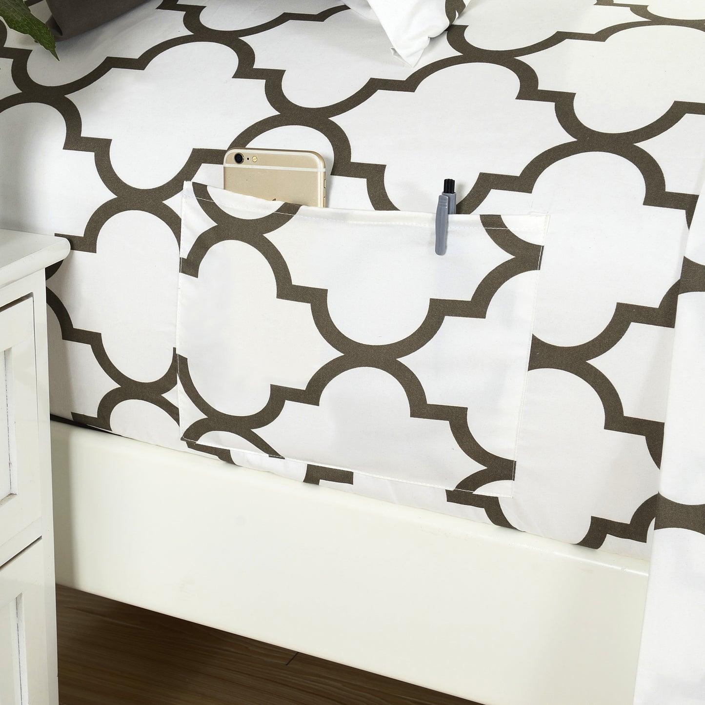 Elegant Comfort 6-Piece Moroccan Trellis Printed Pattern - Soft as a Hotel Premium Quality